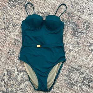 Jcrew teal one piece bathing suit